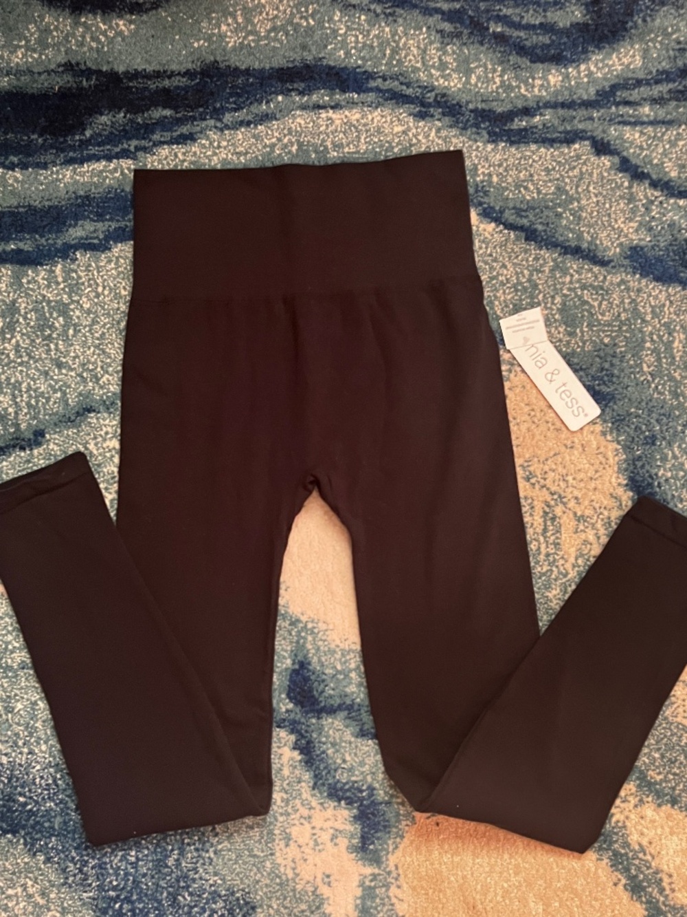 Mia Tess NWT high waisted rise leggings athleisure black tight body con S/M smal